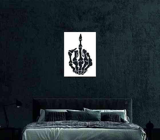 Декоративное настенное Панно «Средний палец» Декор на стену 110*78 см, Белый Киев