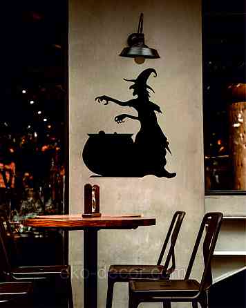 Декоративное настенное 3D Панно «Ведьма», Декор на стену с объемом 90*71 см, Черный Киев