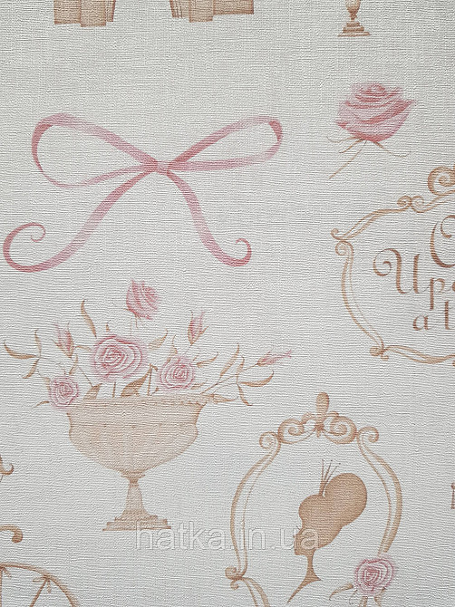 Обои винил на флизелине AS Creation Mia and Paul 0.53х10 детские для девочки туфельки розы кареты розовые Киев - изображение 3