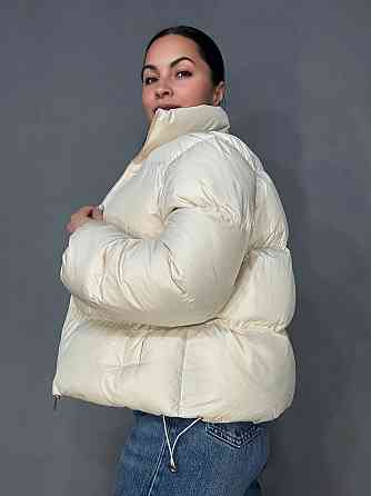 Куртка женская Fashion 3095 короткая пуффер воротник стойка молочная, молочний, L Киев