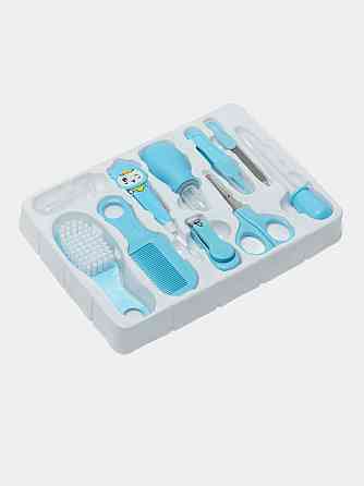 Набор для новорожденных, маникюрный 10 предметов : расческа, ножницы,кусачки,пилочка,пипетка для детей,голубой Каменец-Подольский