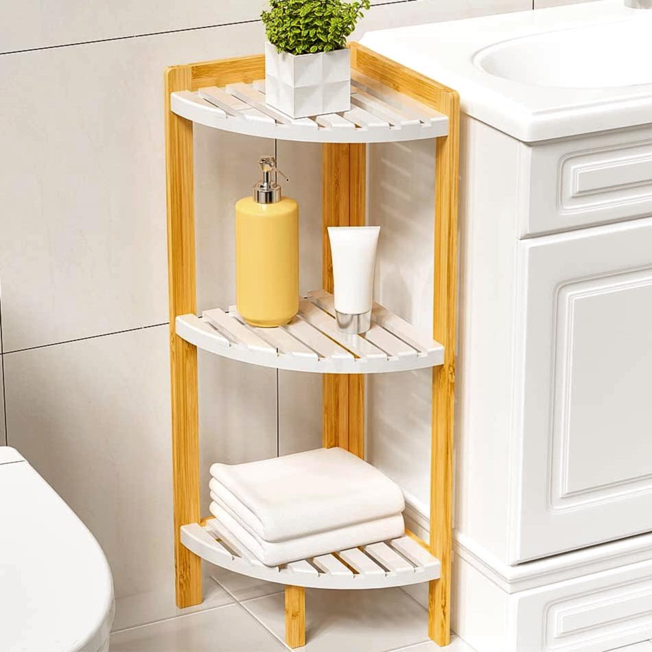 Стеллаж угловой для ванной 