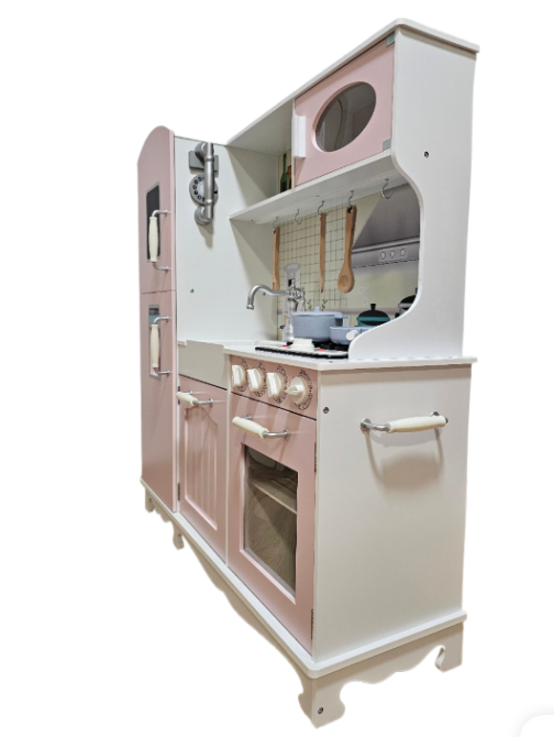 Дитяча дерев'яна ігрова кухня AVKO Ліана Pink звукові та світлові ефекти Київ - фото 2