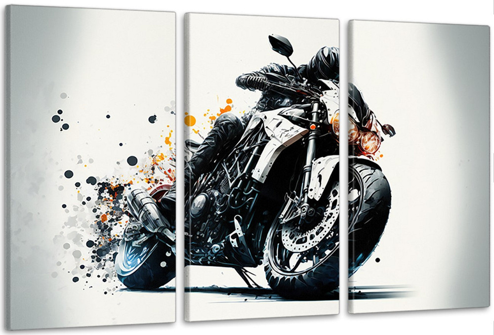 Модульна картина у вітальню/ спальню  Мотоцикл   ART-133_3A 100х150 см Київ - фото 1