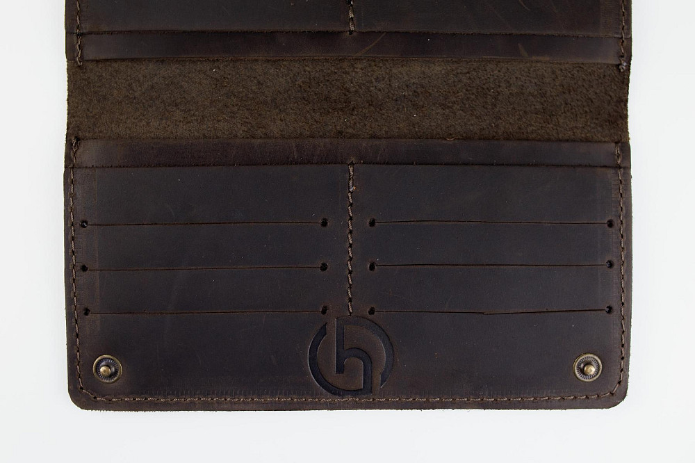 Чоловіче портмоне Skill із натуральної шкіри Crazy Horse тиснення крокодил SH106 (Темно-коричневий) Суми - фото 8