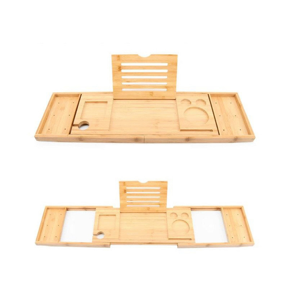 Полиця бамбукова висувна для ванної, довжина 75-95см, накладка на ванну з бамбука, Bamboo_1 Кам'янець-Подільський - фото 6