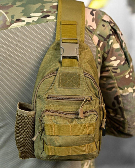 Армейська нагрудна сумка-рюкзак з USB-портом захисник coyot ДЛ7536 Одеса - фото 7