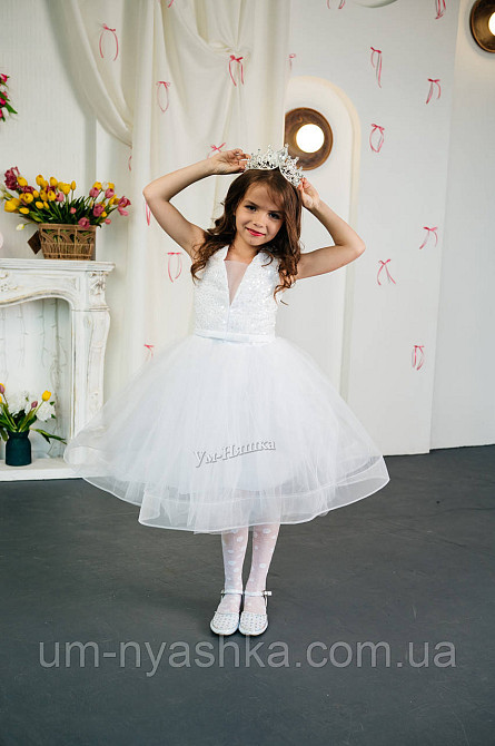 Святкова пишна біла сукня для дівчинки Кривий Ріг - фото 2