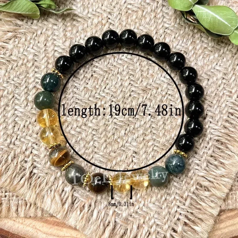 Браслет из натуральных камней для денег и удачи – тигровый глаз, агат, кварц, обсидиан (унисекс) Киев - изображение 7