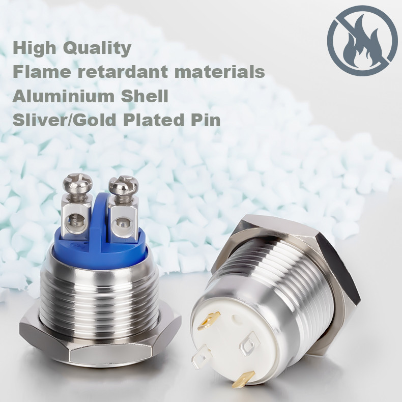 Фиксирующая кнопка 16 мм с зелёным LED индикатором Киев - изображение 2