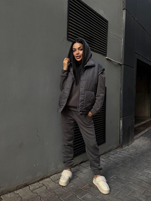 Женский теплый костюм тройка (жилетка+штаны+худи) Одесса - изображение 6