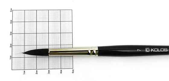 Пензель білка кругла Classic 3049R № 7 коротка ручка KOLOS Київ