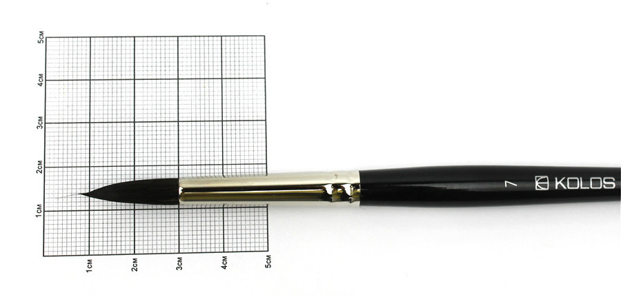 Пензель білка кругла Classic 3049R № 7 коротка ручка KOLOS Київ - фото 1