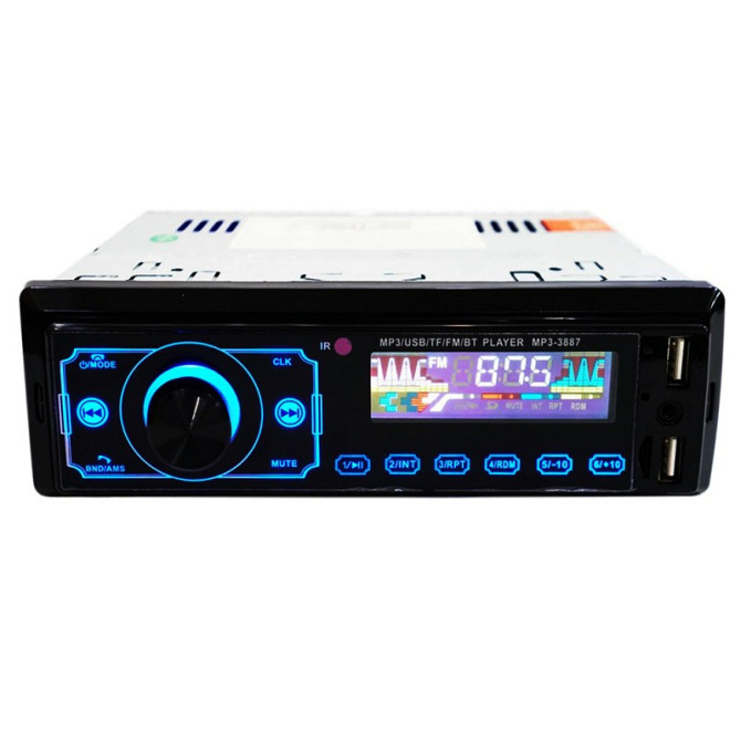 1DIN MP3 автомагнитола 3887: сенсорные кнопки, 2 USB, microSD, FM, пульт ДУ, 4x50W Киев - изображение 1