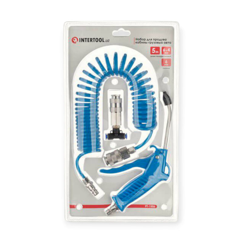 Пистолет для продувки кабины 120мм со спиральным шлангом 6мм х 5м + фитинг с быстросъемом Мукачево - изображение 6