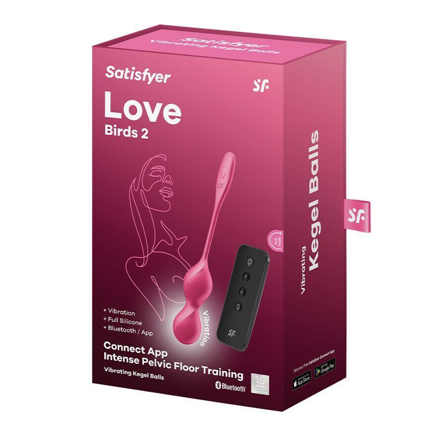 Вагінальні смарт-кульки з вібрацією Satisfyer Love Birds 2 Connect App Red, 86 г, пульт ДК Sex Aura Київ - фото 5
