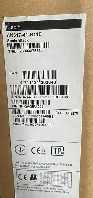 Ноутбук Ігровий: ASER NITRO 5 AN517-41-R11E Black. Київ - фото 1