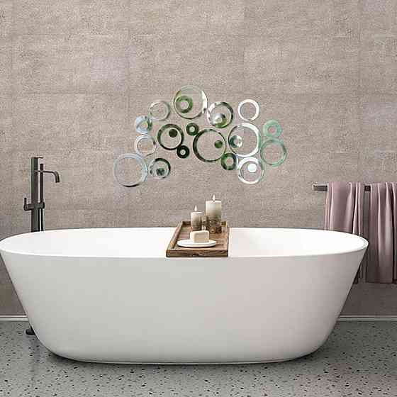 Зеркальный декор акриловый самоклеющийся серебро, 24шт (D) SW-00002523 Днепр