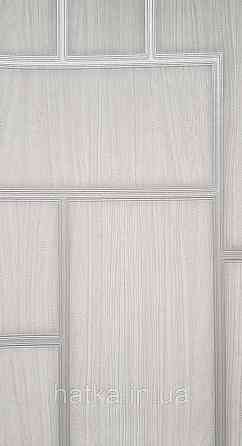 Шпалери вінілові на флізеліні AdaWall Roka 1.06х10 під плитку структурні світло-сірі смужки срібло 23108-1 Київ