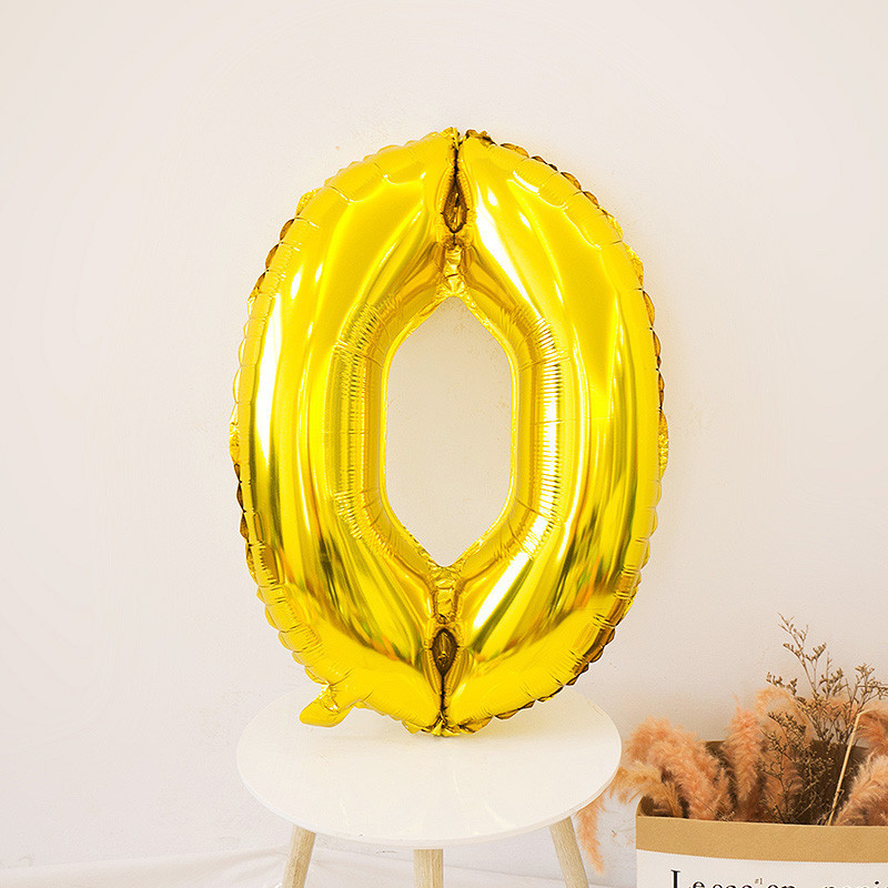 Шарик цифра 0 фольгированная 32 дюйма золотистый Киев - изображение 2