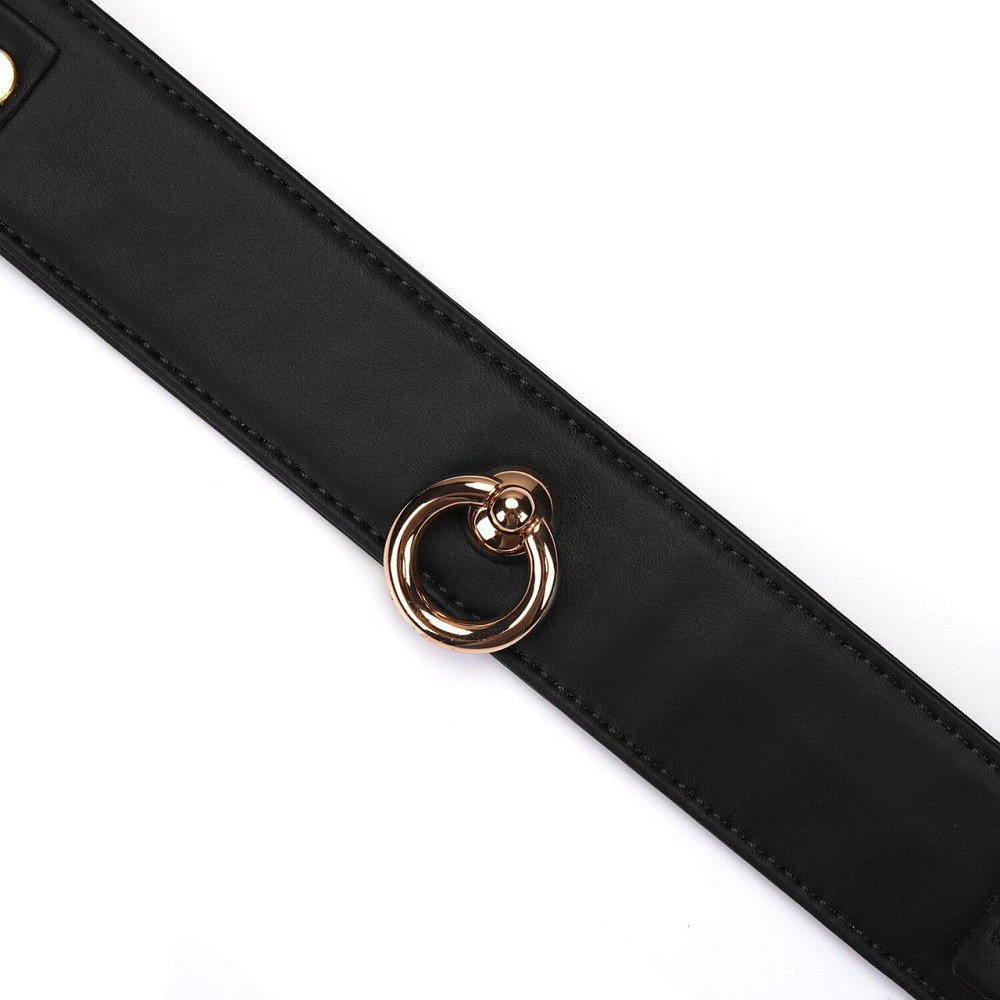 Нашийник з повідцем Liebe Seele Black Organosilicon Collar with Leash, екошкіра Sex Aura Київ - фото 3