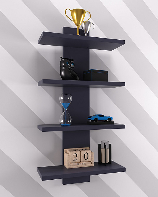 Полиця навісна ПН-5, Антрацит, 350/140/700 Львів - фото 3