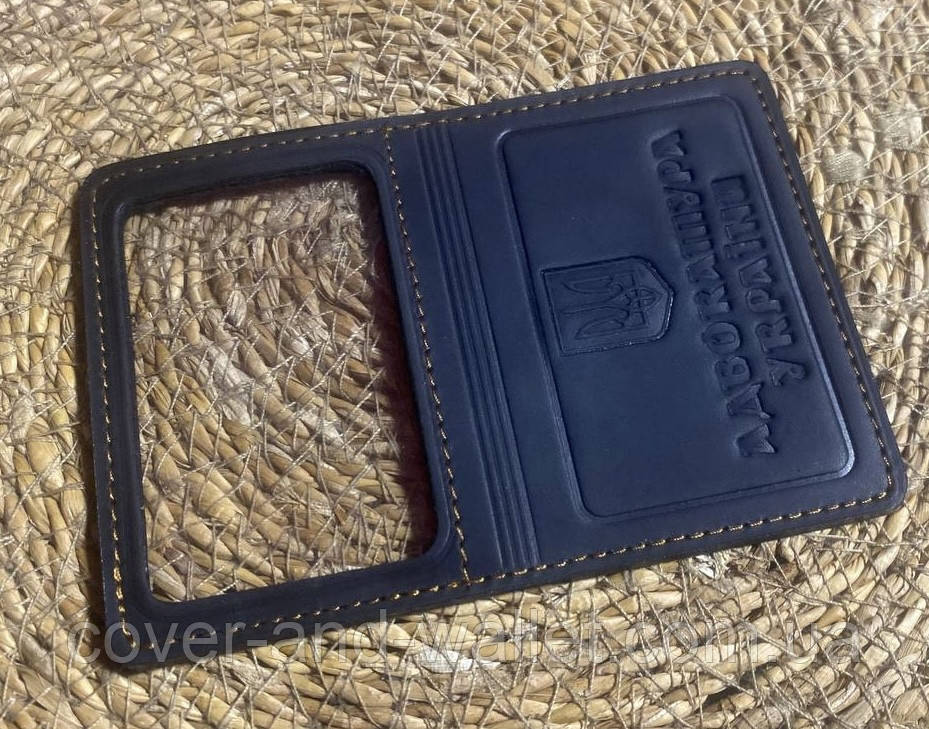 Обкладинка на посвідчення адвоката із вінтажної шкіри чорного кольору PS Leather Київ - фото 2