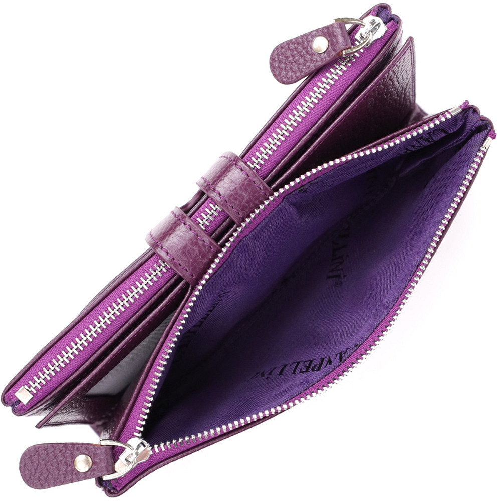 Яскравий жіночий гаманець з натуральної шкіри Фіолетовий (CANPELLINI) Київ - фото 1