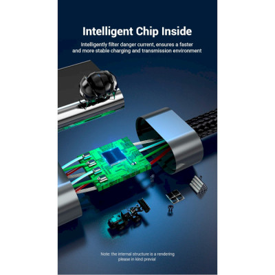 Дата кабель USB 2.0 AM to 2хUSB-C M 1.0m Y-Splitter Charging Cable 2.4А 480Mbps Aluminum Al Vention (CQOHF) Винница - изображение 10