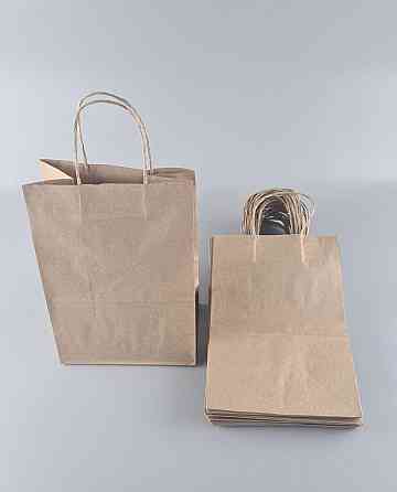 Пакет паперовий з ручками коричневий 28см 19см 11,5 см 25шт №6 Харків