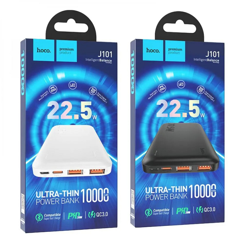 Зовнішній акумулятор HOCO J101 Astute 22.5W fully compatible power bank(10000mAh) Black Киев - изображение 5
