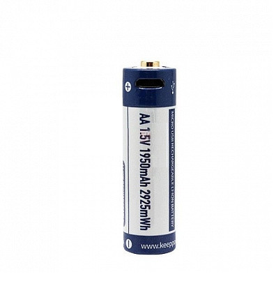 Акумулятор Keeppower AA 14500 1,5В 1950 mAh з micro USB (Синій з білим) Вінниця - фото 3