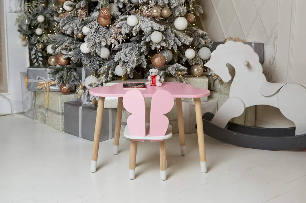 Дитячий комплект столик Хмара (Рожевий) та стільчик Метелик (Рожевий з білим) Вінниця - фото 8