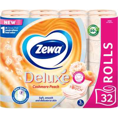 Туалетная бумага Zewa Deluxe Персик 3 слоя 32 рулона (7322542544631) Винница