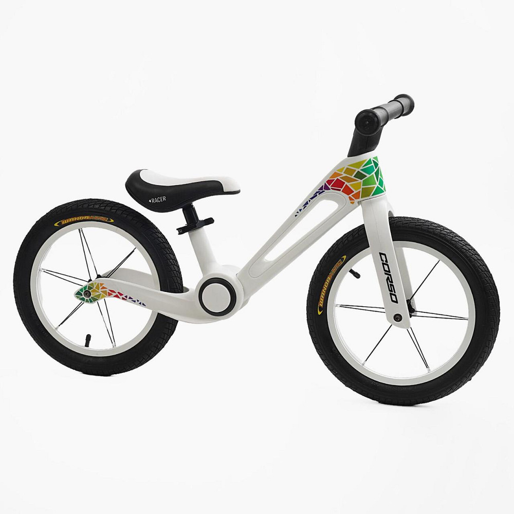 Біговел велобіг CORSO складана нейлонова рама надувні колеса 14 дюймів Білий (NL-19903) Чернігів - фото 1