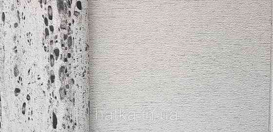 Шпалери вінілові на флізеліні Marburg Travertino 1.06х10 однотонні дрібна горизонтальна смужка сірі Київ