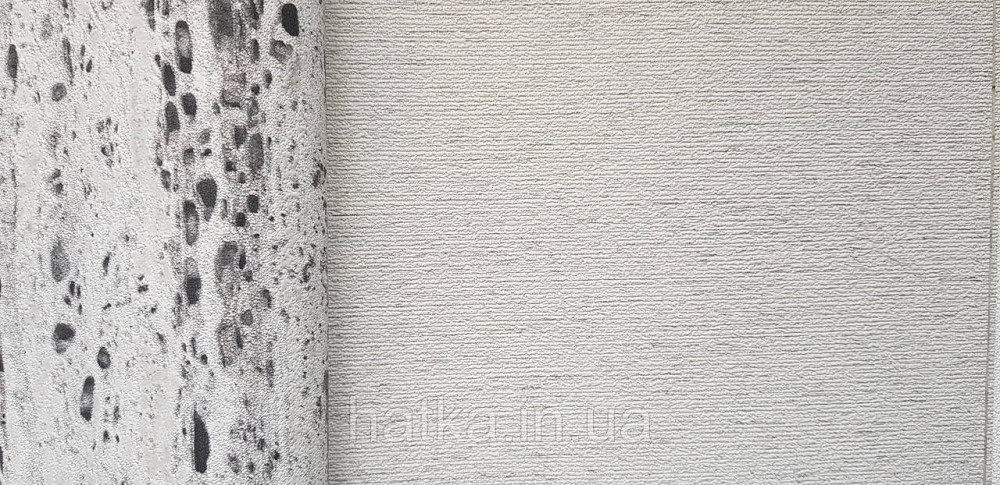 Шпалери вінілові на флізеліні Marburg Travertino 1.06х10 однотонні дрібна горизонтальна смужка сірі Київ - фото 3