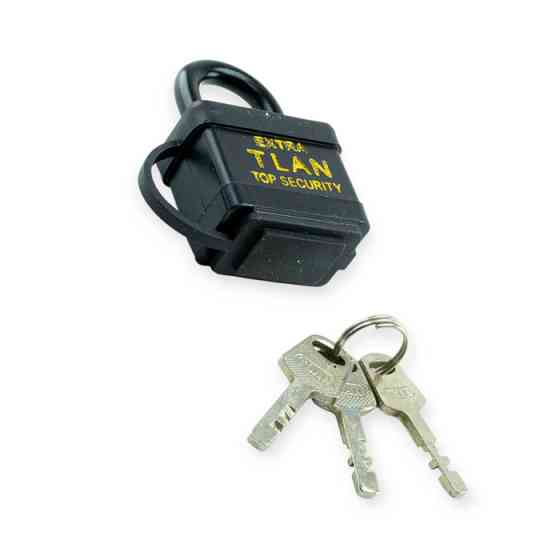 Замок навісний "дужка" 40 мм, загартована сталь, фінський ключ 3 шт, чорн. гумовий Extra Мукачево