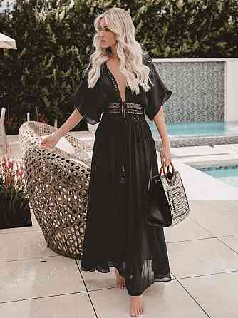 Пляжний халат довгий жіночий чорний Київ