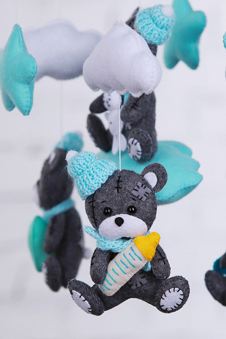 Дитячий мобіль на ліжечко для немовлят WooolyWool «Ведмедики Тедді» Київ - фото 3