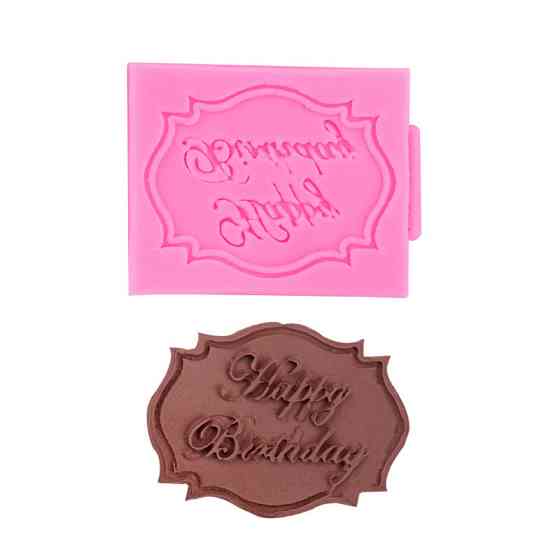 Молд кондитерский Happy Birthday 68 на 55 мм розовый Киев