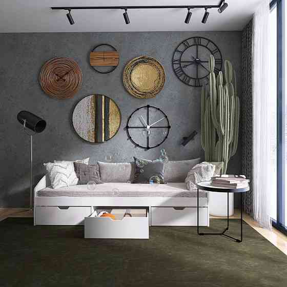 Ліжко односпальне з ящиками Еверест Комфорт 3 193х84х59 см Німфея Альба (DTM-5726) Дніпро