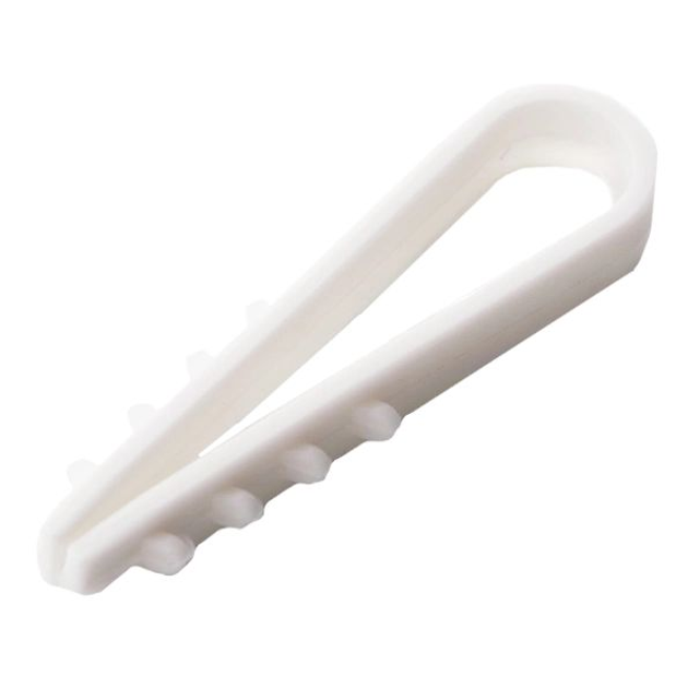 Дюбель швидкого монтажу для кабелю (д 6) круглий білий (пач. 100шт) Харків - фото 1