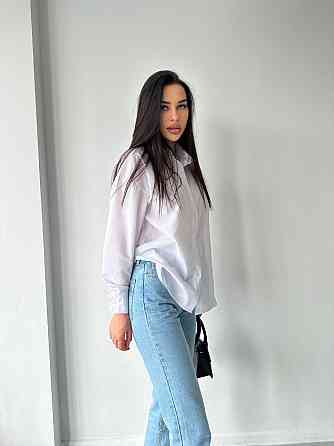 Жіноча базова біла сорочка з бавовни Одеса