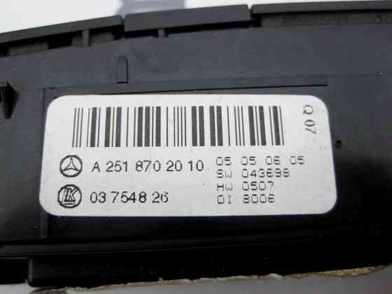Mercedes-Benz  A2518702010 Блок кнопок аварійки, "ESP", "C/S", підігрів передніх сидінь, "P))) OFF" R-Class W251 Одеса