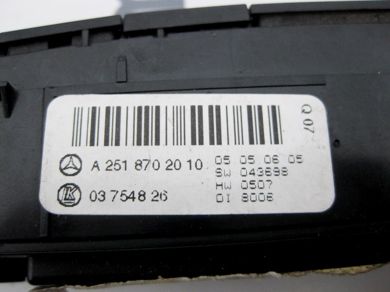 Mercedes-Benz  A2518702010 Блок кнопок аварійки, "ESP", "C/S", підігрів передніх сидінь, "P))) OFF" R-Class W251 Одеса - фото 3
