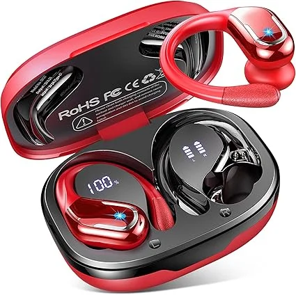 Беспроводные наушники Hupoaf H87 TWS Bluetooth 5.4, ENC, IPX7, 75 часов, USB-C, сенсорное управление, спортивные, Black Киев