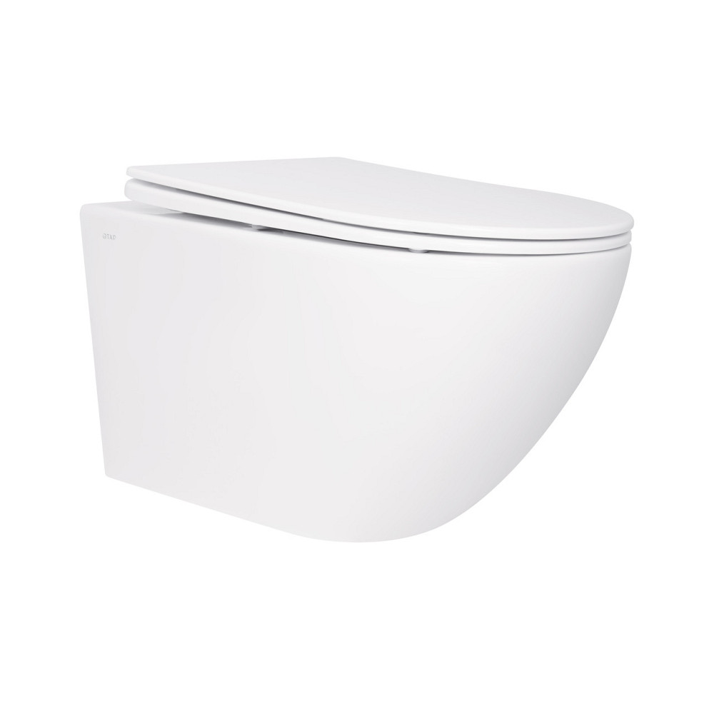 Унітаз підвісний Qtap Jay безобідковий із сидінням Soft-close QT07335176W Київ - фото 1