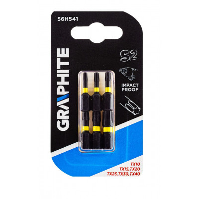 Набор бит Graphite ударных TX10/15/20/25/30/40 x 25 мм, 6 шт. (56H541) Винница - изображение 2