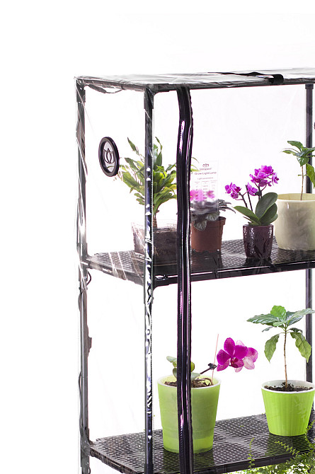 Міні-теплиця з фіто світлом для дому Sezam XL Black Wheels з коліщатками на фіксаторах Бориспіль - фото 3